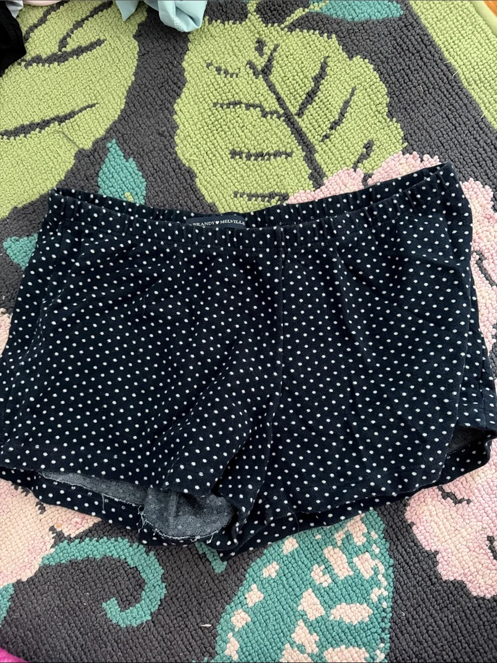 Brandy Melville Black Polka Dot Shorts